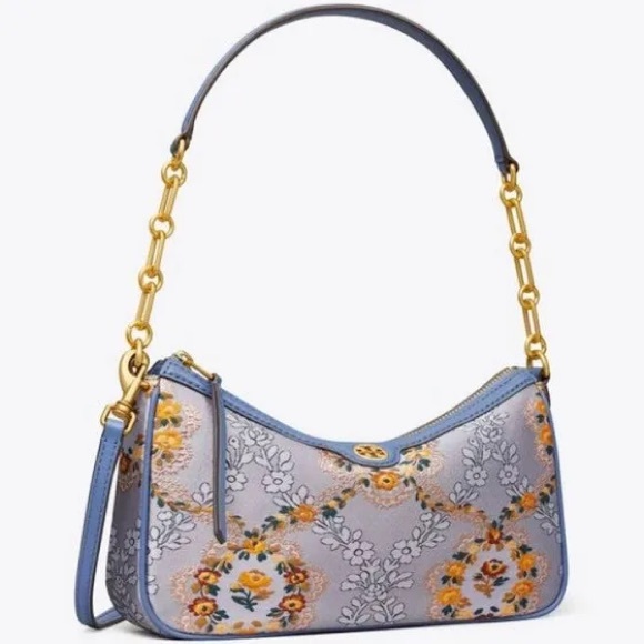 New✨tory burch T monogram brocade studio crossbody bag - Picture 9 of 16